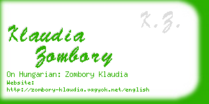 klaudia zombory business card